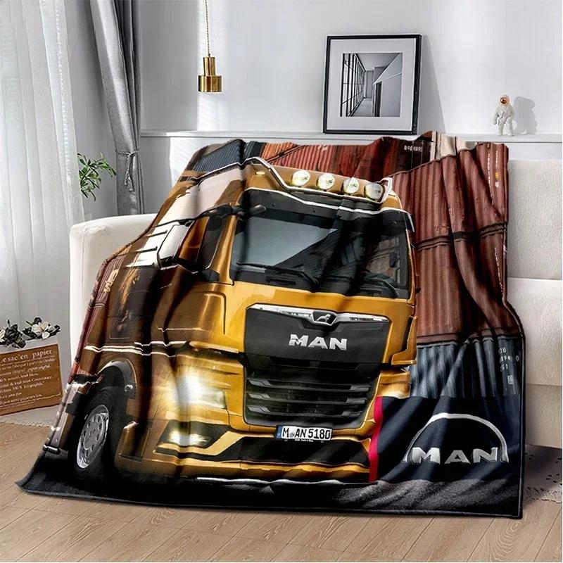 MAN LKW Logo D Aufdruck Weiche Flanell-Kuscheldecke für Bett Sofa Picknick Heimdekoration Schlafzimmer Geschenk für Kinder und Erwachsene