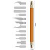 12pcs/set Phone Repair Blades Steel Craft Artwork Sculpture Knifes with Handle Carving Stencil Paper DIY Cutter