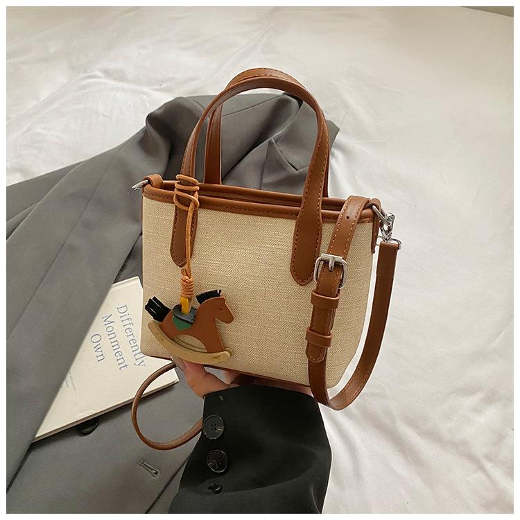Casual canvas handbag women's 2025 summer new fashion simple shoulder messenger women's bag commuter bag