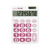 MILAN 8 Digit Calculator Big Key 151708WBL White X Pink