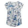 Women's Fashion Printed Short-sleeved Button Round Neck Casual Tops