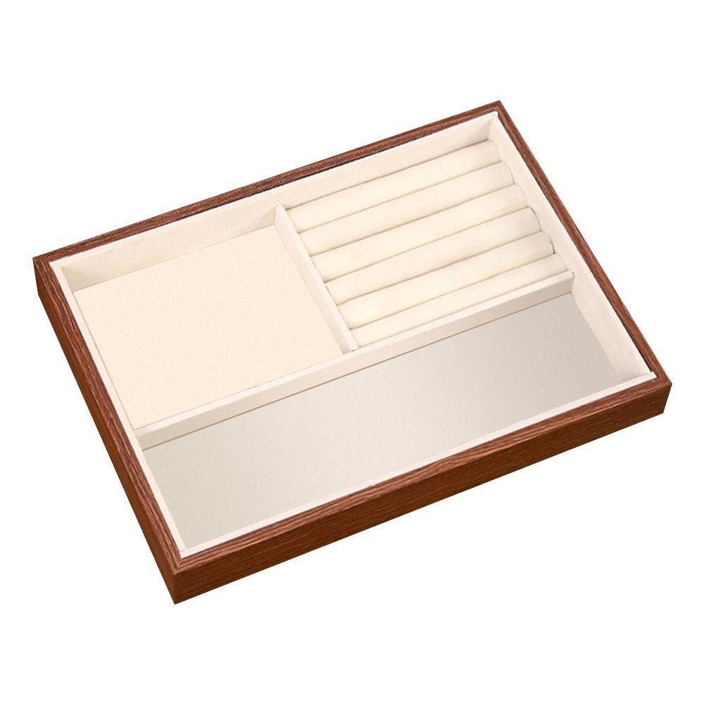 Small Size Wood Grain Jewelry Tray Walnut Wood Stackable Jewelry Boxes  Jewelry Packaging