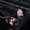 Dual USB Car Charger Bling Bling Handmade Rhinestones Crystal Decorations for Fast Charging Car Decors for IPhoneSamsung Amagi