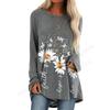Spring and Autumn Round Neck Small Daisy Flower Pattern 3D Printed Top Fashionable Casual Long Sleeved Women's T-shirts