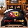 Racing Club De Lens Pattern Bedding 3Pcs Set Custom Name, Bed Sheet And Pillowcases For Home Bedroom