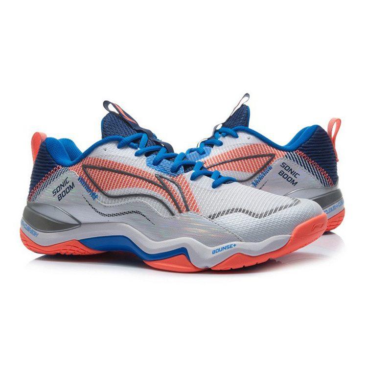 LINING Sonic Boom EG 3.0 Men's Professional Badminton Shoes - White/Light Orange AYZR005-1