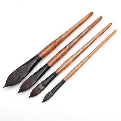 Pennelli per pittura ovale per artisti con capelli di scoiattolo Dainayw 4 pezzi per acquerello a guazzo, illustrazione, disegno, animazione e rendering