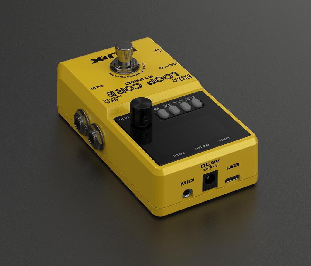 Loop Core Stereo Pedal Looper with 99 Save Stereo MIDI and Drum Machine NU-X High-Definition Slots, Input/Output, Control, Built-in