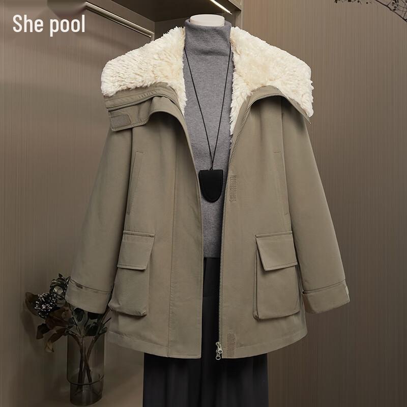 Women's Large Lapel Fleece Workwear Winter Coat