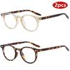 2pcs Luxury Round Eyeglasses Women Men Designer Small Glasses Anti Blue Light Driving Fashion Eyewear