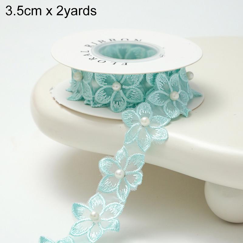 

2/5/10 ярдов Тема «Синий океан» Новые ленты Аксессуары для рукоделия Банты для волос DIY Швейные принадлежности для одежды Лента для декора букета 3.5cm*2yards
