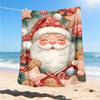 1pc Christmas Ornaments Outdoor Flannel Blanket Soft All Season Polyester Throw , Perfect for Picnics & Travel , Picnic Accessory