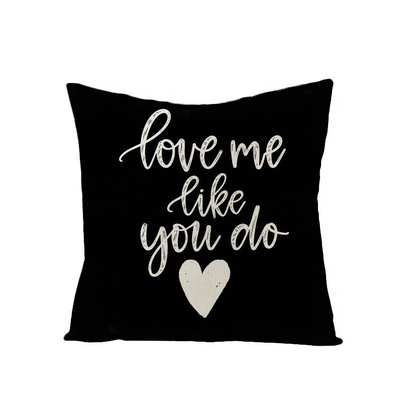 Polyester Pillowcase Valentine's Day Letter Print Sofa Pillowcase Home Ins Nordic Style