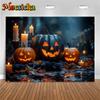 Halloween Background For Photography Night Forest Candle Autumn Pumpkin Party Backdrop Baby Shooting Props Decorations Photozone