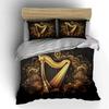 "Elegant Golden Harp Trio Decor" Soft Comfortable Duvet Cover Bedding Set Included 1*Duvet Cover & 2*Pillowcases, gift