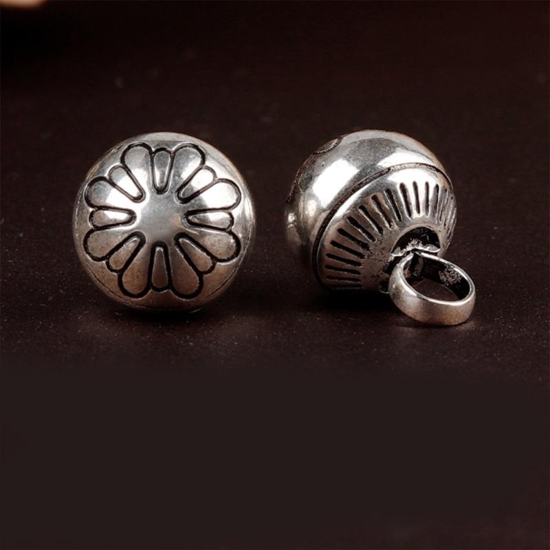 Elegant Silvering Knot Button Bead for Traditional Cheongsam and Shirt Vintage Metal Carved Bead Button for Han Costume