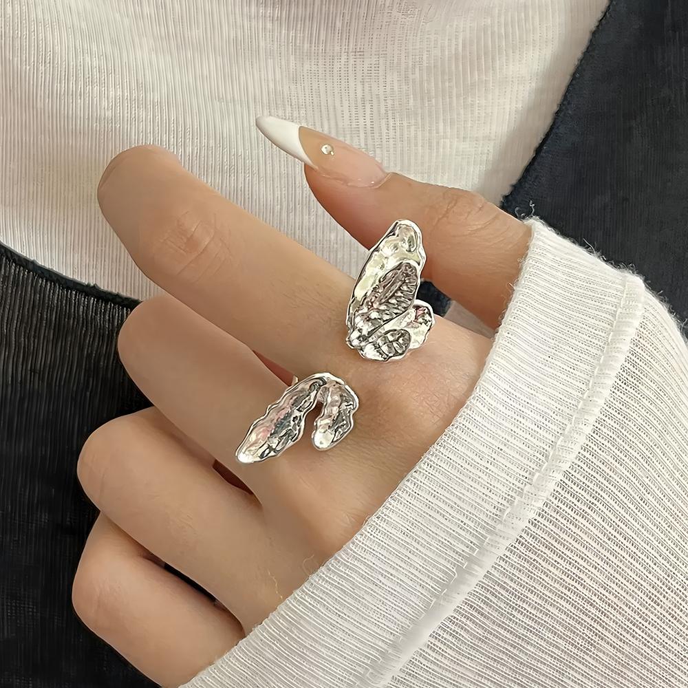 925 Silber Liebesherz Ring für Damen Mädchen Geschenk Linie Perle Koreanischer Süßer Schmuck Geburtstagsgeschenk