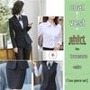 Elegant Black Women's Slim Fit Business Suit for Professional Settings