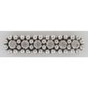 Metal Pearl 6-row Divider Barrette Silvery 10 Pieces