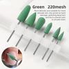 6-Pack Silicone Nail Drill and Polishing Bits for Acrylic Gel Nails, Triangular Tip Burr Remover with Grit Polish