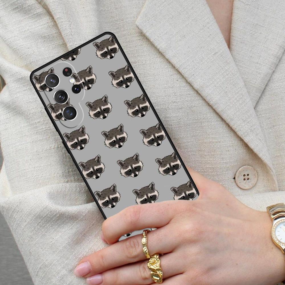 Cartoon Raccoon Kawaii Cell Phone Case for Samsung Galaxy S26 Ultra S25 S24 S23 S22 S21 S20 Note10 Cover