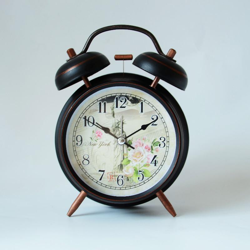 1 inch retro metal bell alarm clock, student bedside silent alarm clock, wake-up clock, hot-selling model