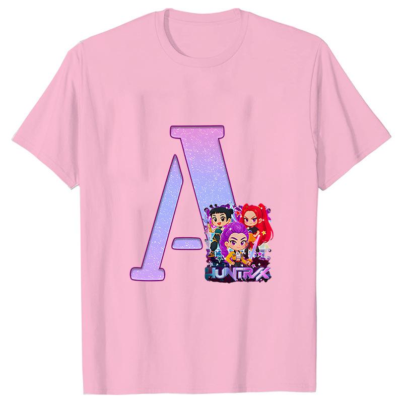 

26 letter printed T-shirt fashionable casual short sleeved T-shirt Korean cute T-shirt women s T-shirt top 6XL