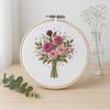 1set Bouquet embroidery kit, including English stitch instructions, bouquet embroidery material kit, DIY embroidery craft material kit