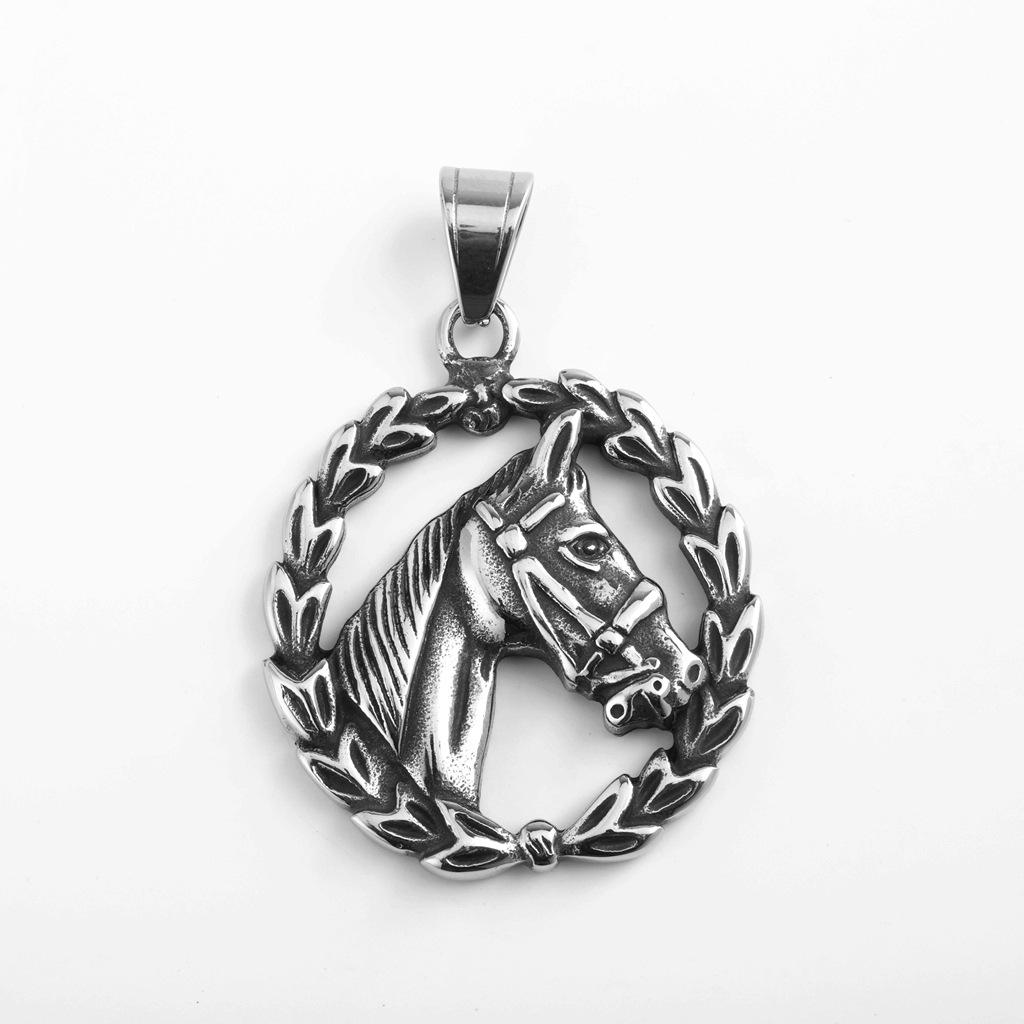 Европейская ретро унисекс подвеска-ожерелье с головой лошади из нержавеющей стали