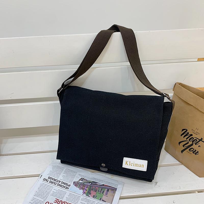 Niche design simple canvas bag men's new versatile casual shoulder bag going oblique span bag