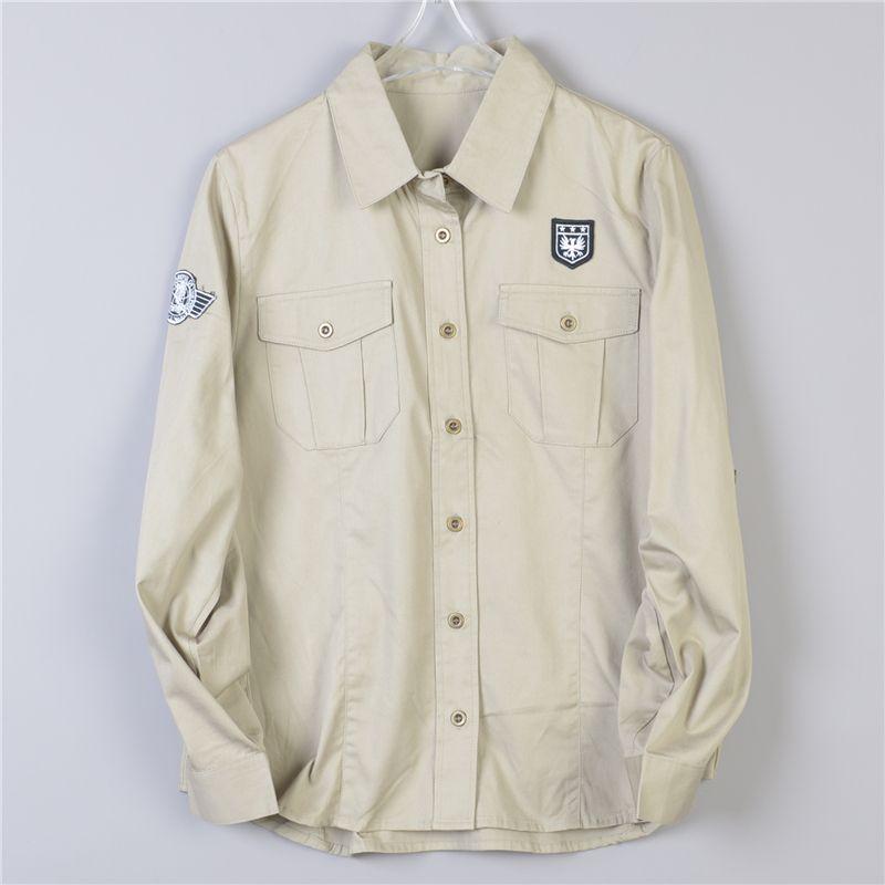 

Японский заказ Однотонный хлопок Мужской и женский комбинезон Рубашка с длинным рукавом 16 L77416 Американский значок Весна и осень Все-в-одном Модная рубашка 1 Khakis M