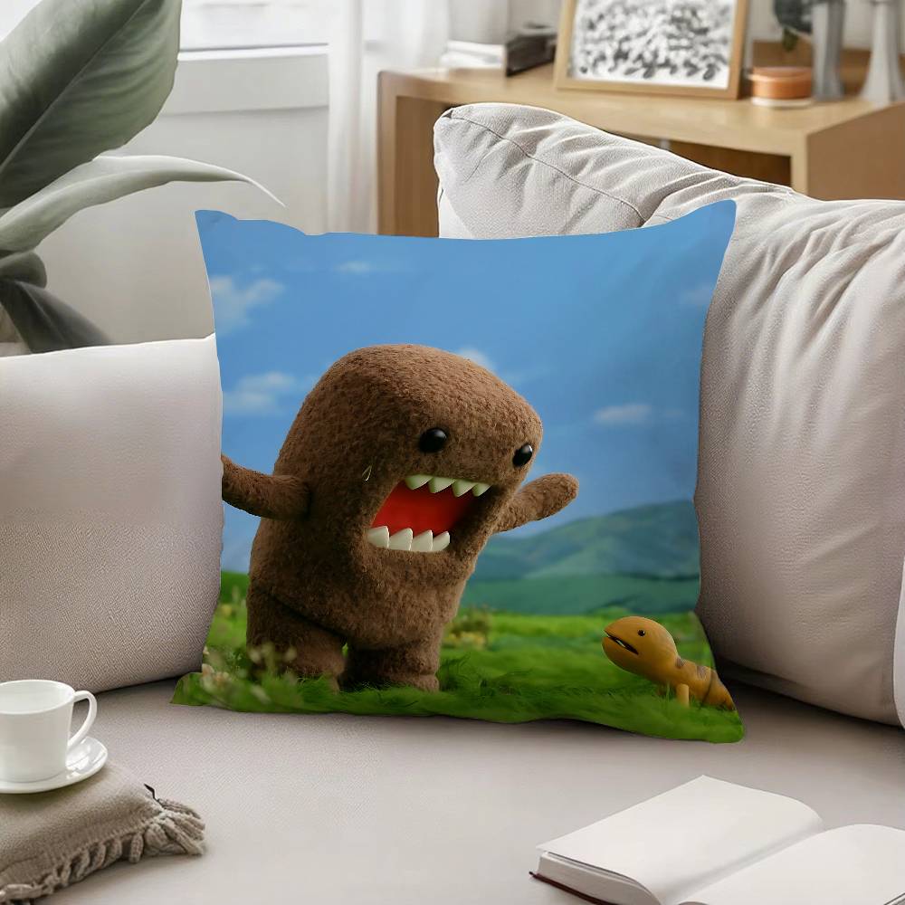 Cute D-Domo Kun-s Throw Pillow Covers Pattern Cushion Cover Suitable For Sofa Bedroom Car Pillow Cover