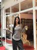Autumn 2025 Retro Brushed Cotton Slim Fit Long Sleeve T-Shirt: Spicy Girl Style