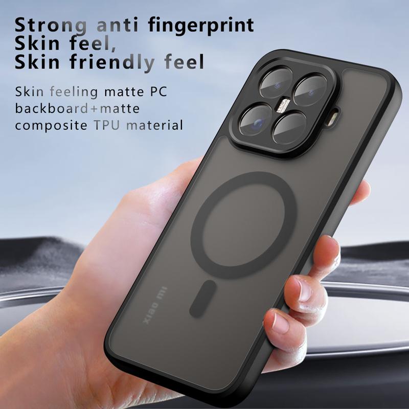 For Xiaomi 15T Pro Case Shockproof Magnetic Matte PC+TPU Anti-fingerprint Translucent Cover for Xiaomi Mi 15T