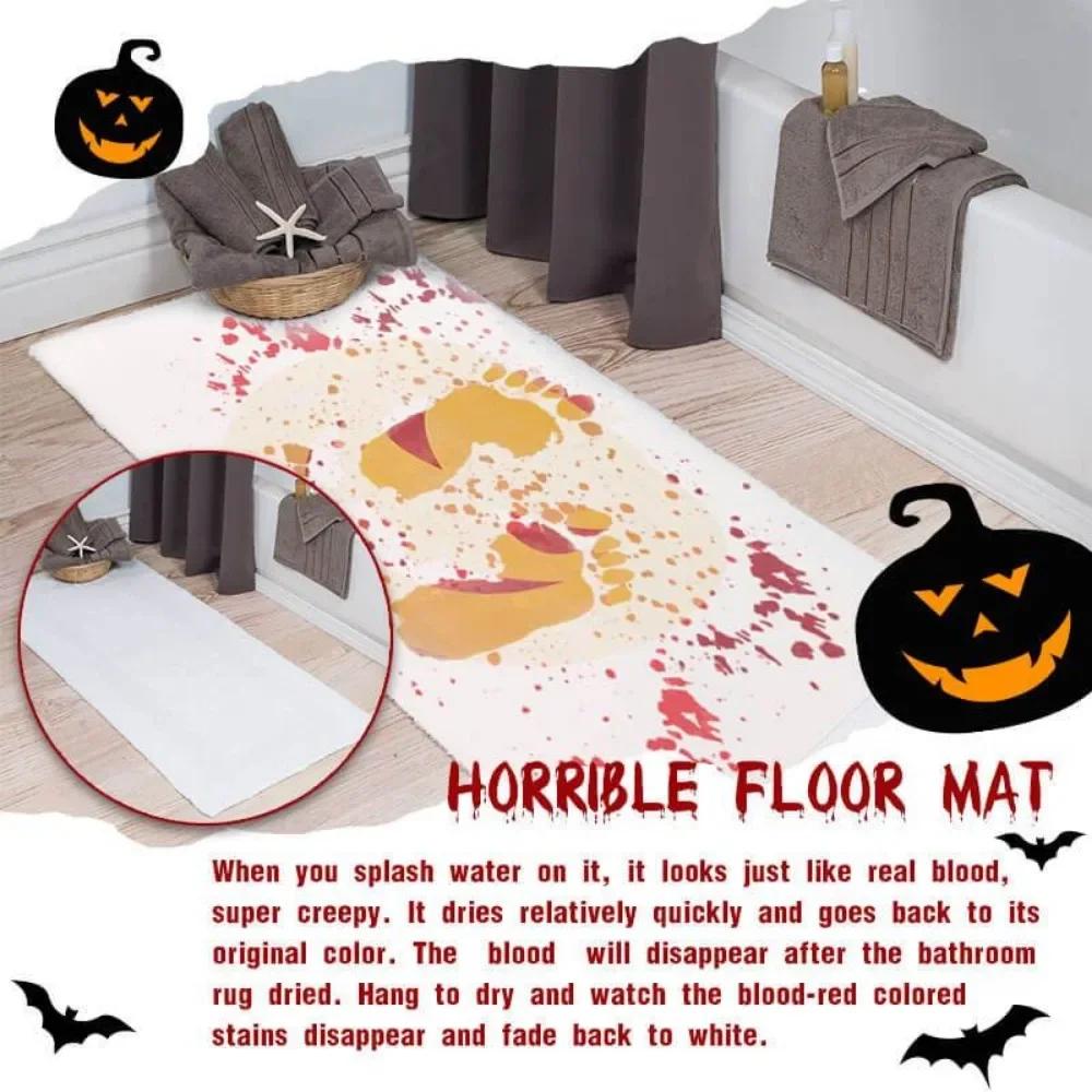 40*70cm Farbwechselnde Badezimmer-Fußmatten Halloween Blutige Badematte Streich Horror Teppich Teppiche Party Dekoration Praktische Witze