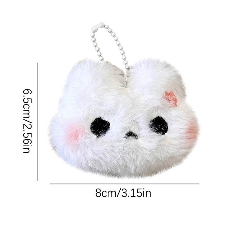 Cute Rabbit Pendant Plush Toys Keychain Cartoon Soft Plush Doll School Bag Pendant Car Key Ring Charms Decoration Birthday Gift