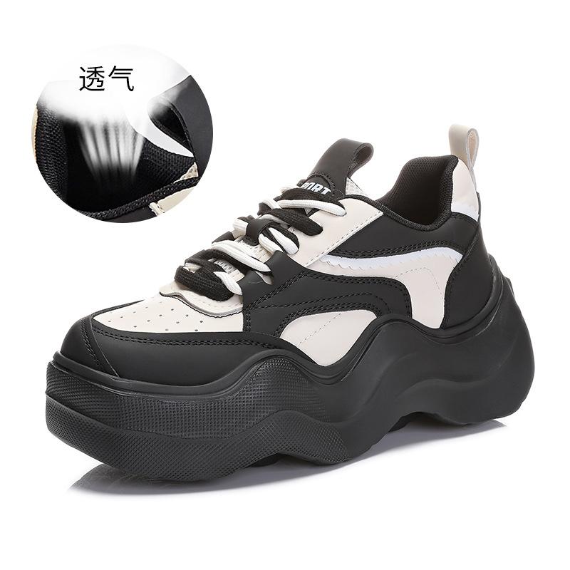 Daddy Shoes Women's 2025 Spring New Heightening Sports Shoes Women's Wave Soles Running Shoes Fashion Women's Shoes