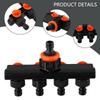 Divisores de Agua de 4 Vías de 1" a 3/4" a 1/2" Conector de Riego de Jardín Válvula Distribuidora para Grifo Exterior Aspersor