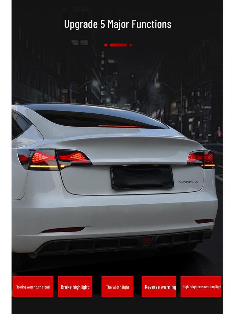 LED Tail Lights for Tesla Model 3/Y: Car Modification Driving Lights