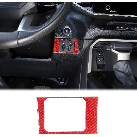 

Car Steering Wheel Decoration Frame Cover Trim Compatible with Toyota Tundra/Sequoia 2022-2024 & Tacoma 2024 Carbon Fiber Center Console Steering Brake Gain Switch Trim