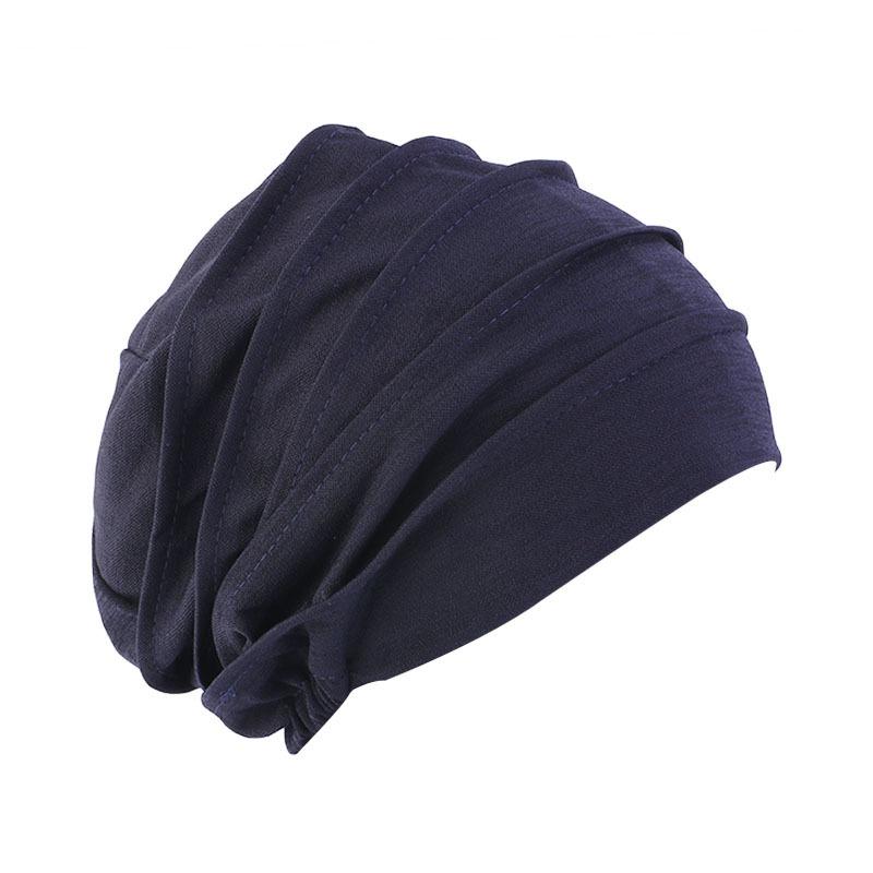 New Elastic Fashion Turban Hat Solid Color Women Warm Winter Headscarf Bonnet Inner Hijabs Cap Muslim Hijab Femme Wrap Head