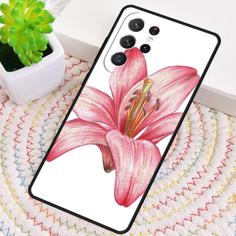 Lily Flowers Silicone Phone Case For Samsung Galaxy note 10 pro S26 S25 S24 S23 S22 S21 Plus S25Ultra Capa Cover