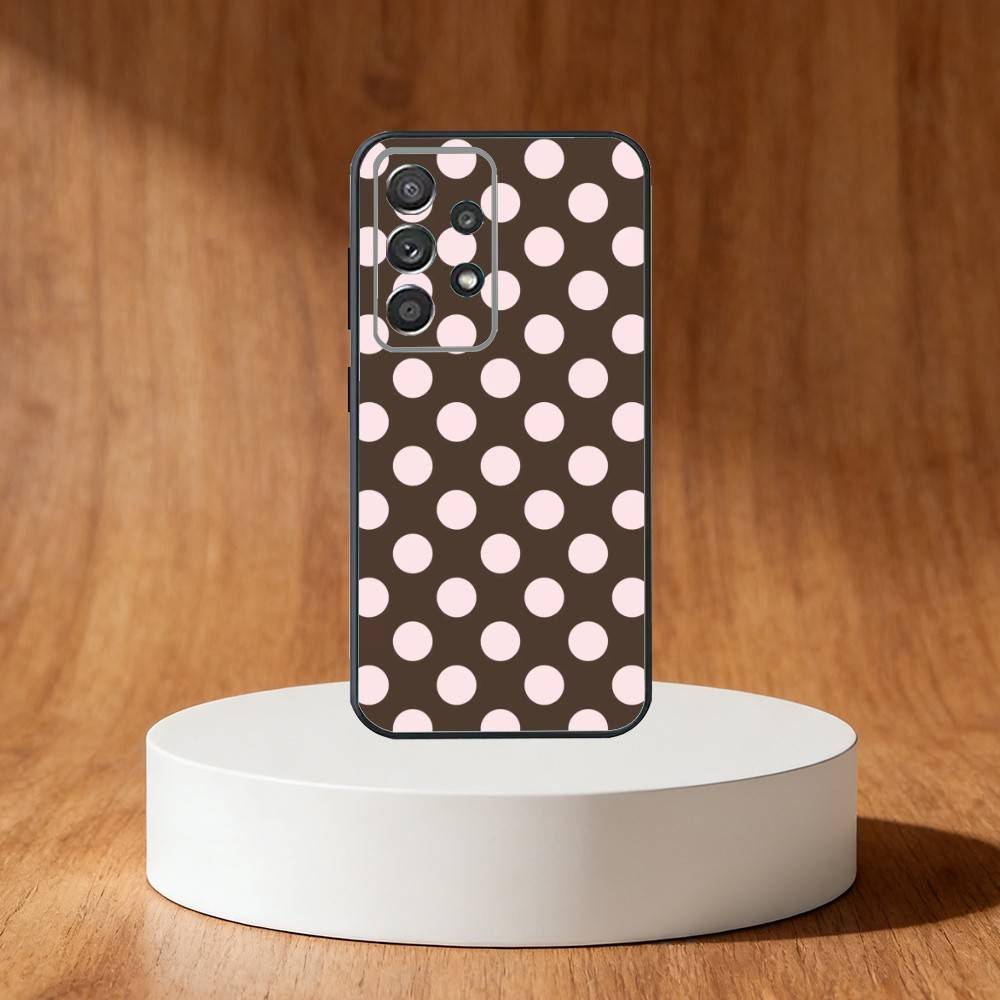 

INS Brown Red Polka Dots Phone Case For Samsung S25,S24,S21,S22,S23,S30,Ultra,S20,Plus,Fe,Note,10,9,5G Black Cover Samsung S25