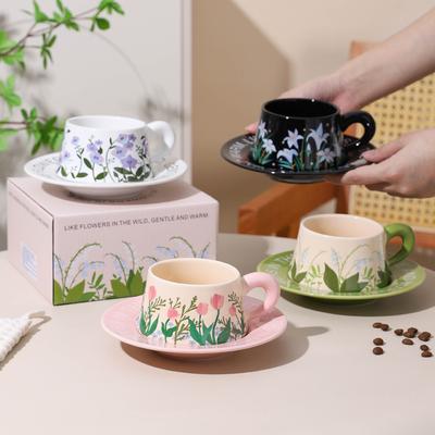 Ceramic Coffee Cups and Saucers Gift Set Mug Home Office Water Cup Milk Cup Souvenir New Year's Shopping Festival