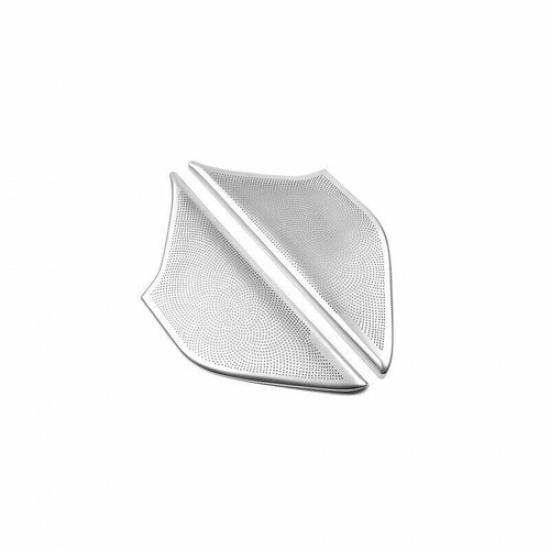 Silver Steel Inner Door Speaker Frame Cover Trim For BMW 5 Series G30 2018-
