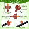 200Pcs Pressure Compensated Drippers 1/2/3/4/8/12/16 L/H Garden Drip Compensation Emitters Irrigation Steady Flow Regulators