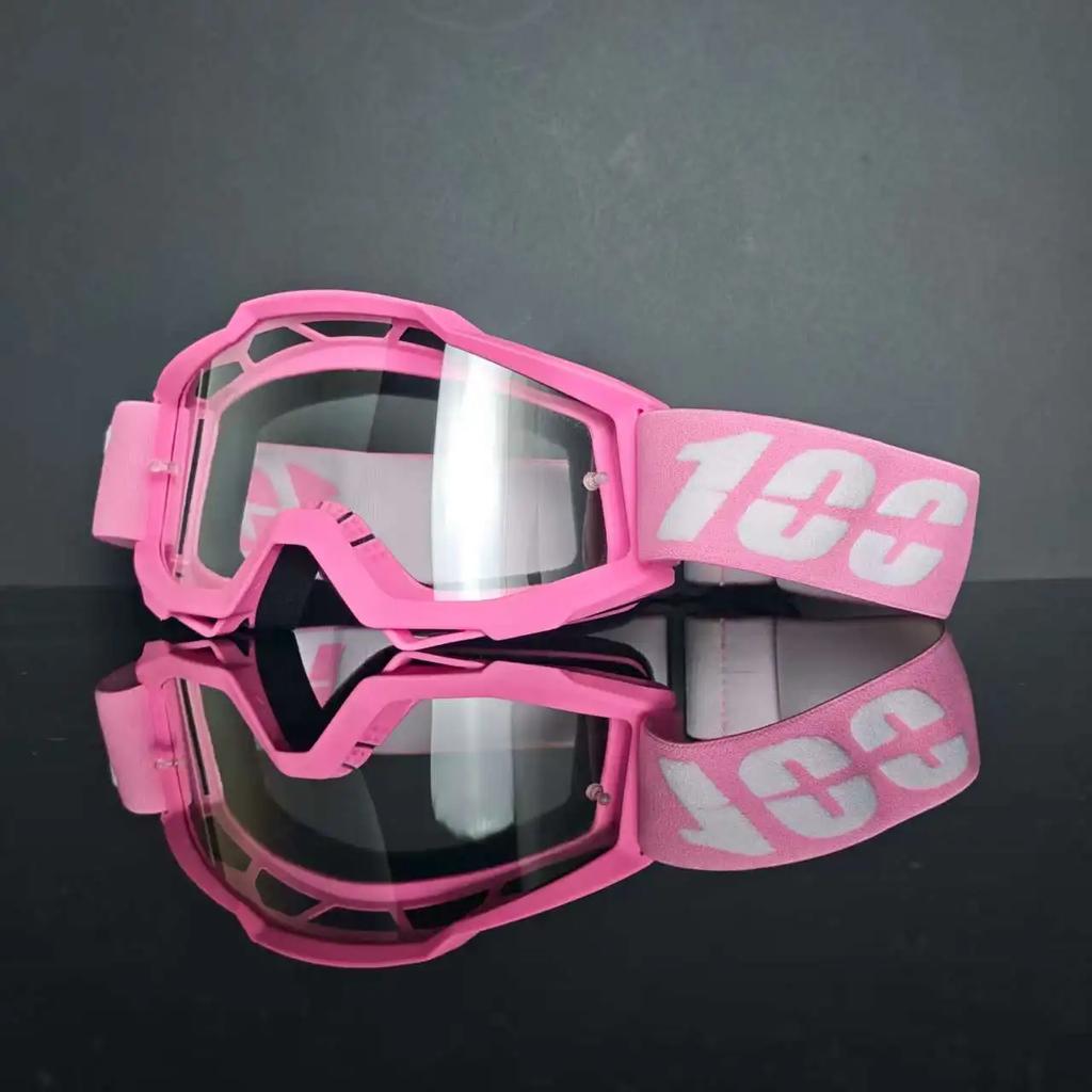100 Motorradbrille Staubdicht Rennbrille Winddicht für Männer & Frauen Motocross Radfahren Skifahren Outdoor Offroad-Fahrradbrille