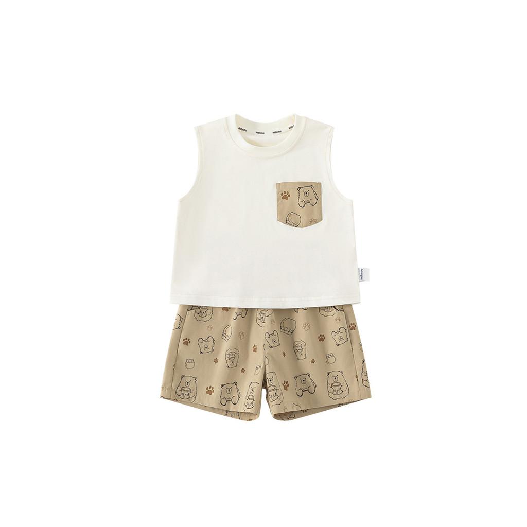 Cartoon Kids Summer Vest And Shorts Set With Cotton Fabric For Ages 3 To 8