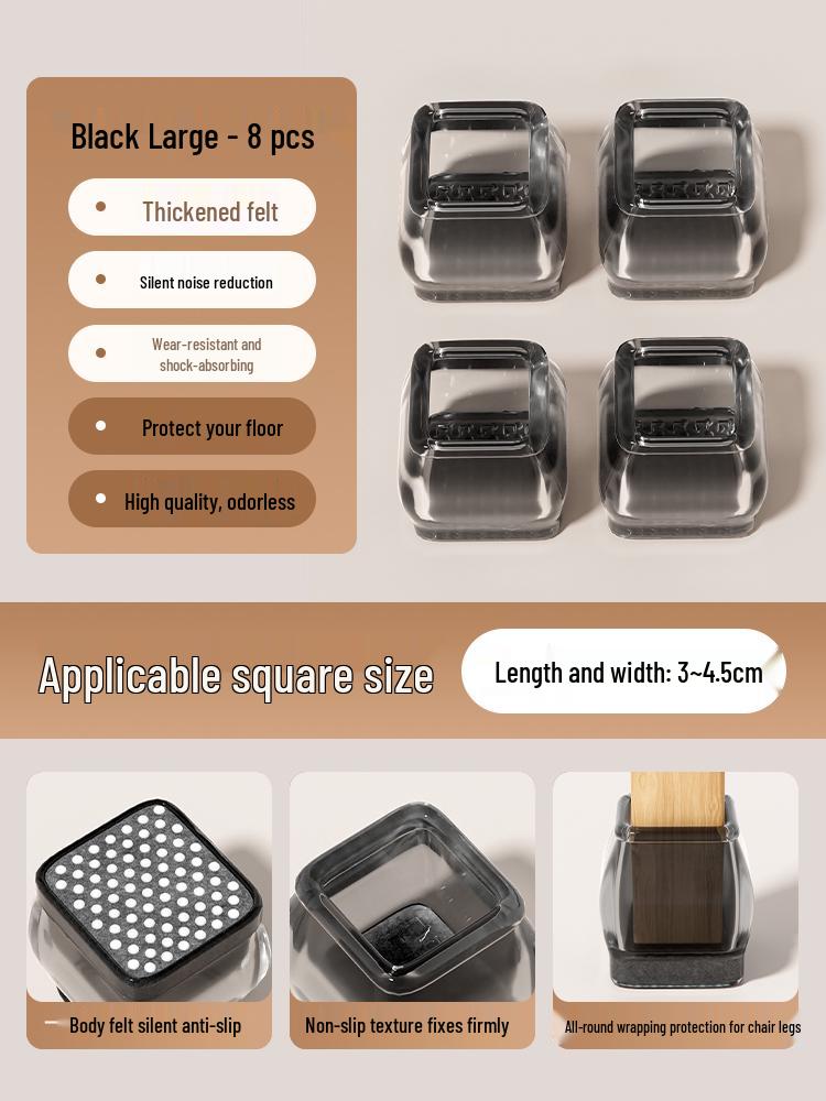 Anti-Slip Silicone Table & Chair Leg Pads - Wear-Resistant Protection for Dining Furniture