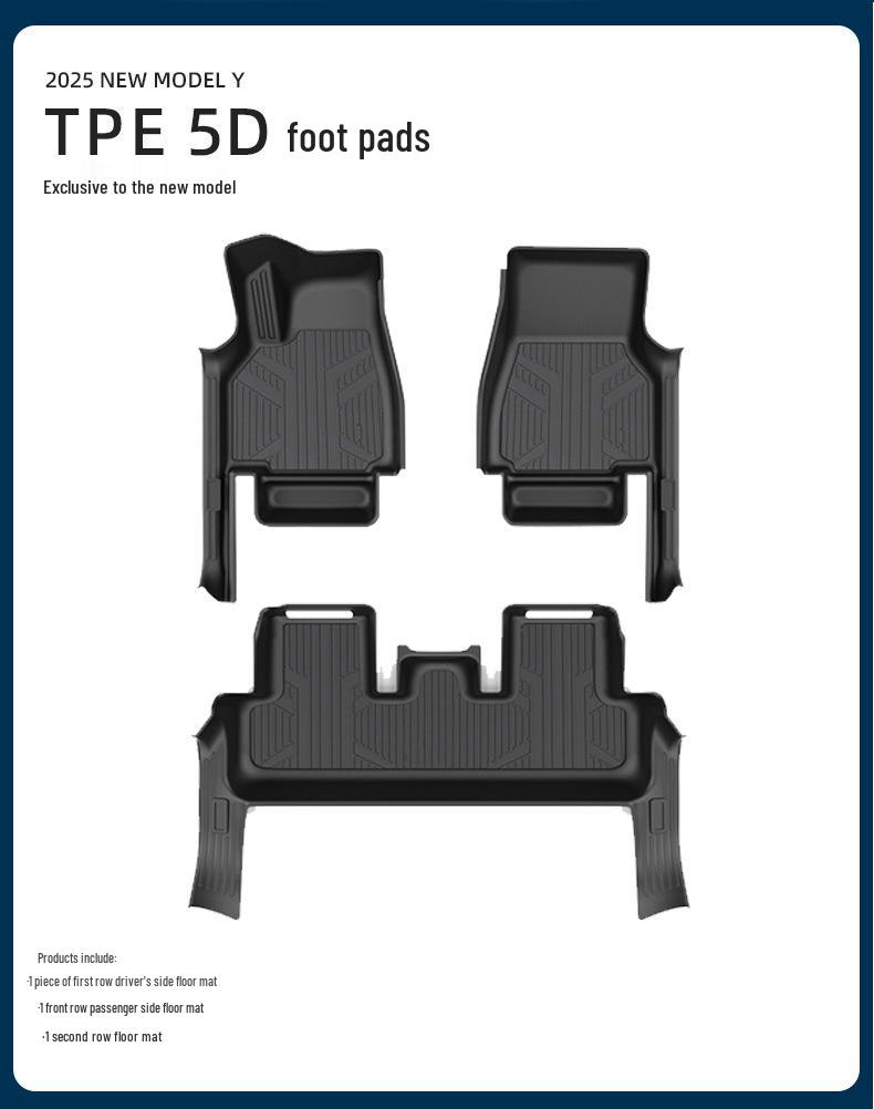 Tesla Model Y Full Surround Non-Slip Waterproof TPE Floor Mats - New 5D Design